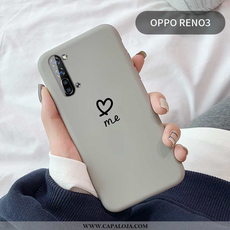 Capa Oppo Reno 3 Tendencia Malha Nova Telemóvel Cinza, Capas Oppo Reno 3 Soft Online