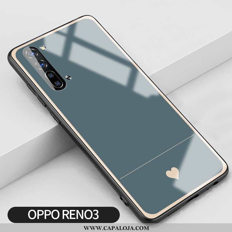 Capa Oppo Reno 3 Vidro Claro Pequena Telemóvel Cinza, Capas Oppo Reno 3 Protetoras Promoção