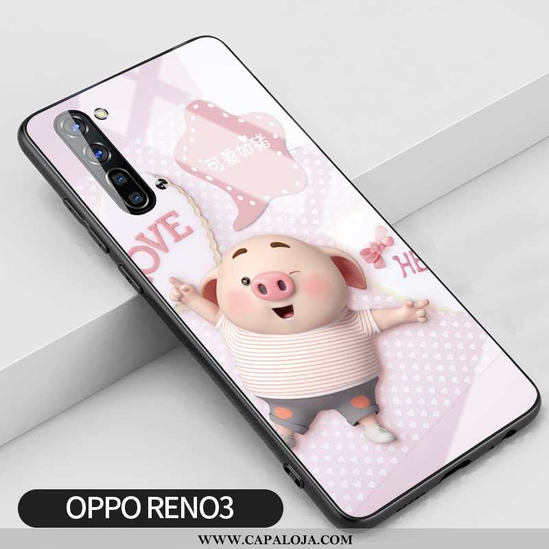 Capa Oppo Reno 3 Vidro Telemóvel Capas Silicone Rosa, Oppo Reno 3 Criativas Venda