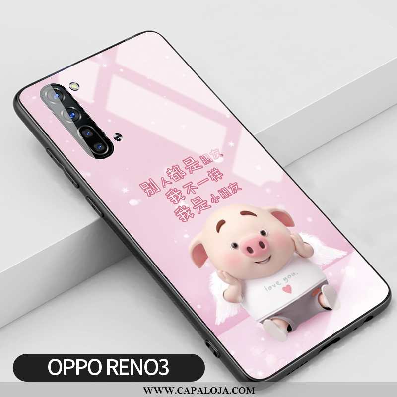 Capa Oppo Reno 3 Vidro Telemóvel Capas Silicone Rosa, Oppo Reno 3 Criativas Venda