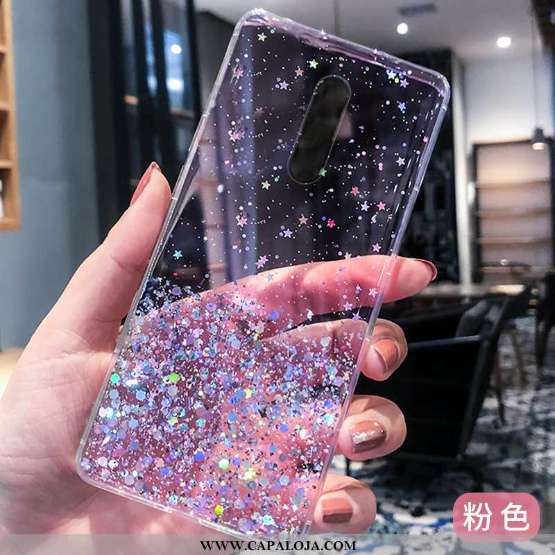 Capa Oppo Reno Z Personalizada Vermelha Transparente Telemóvel Preto, Capas Oppo Reno Z Criativas Pr