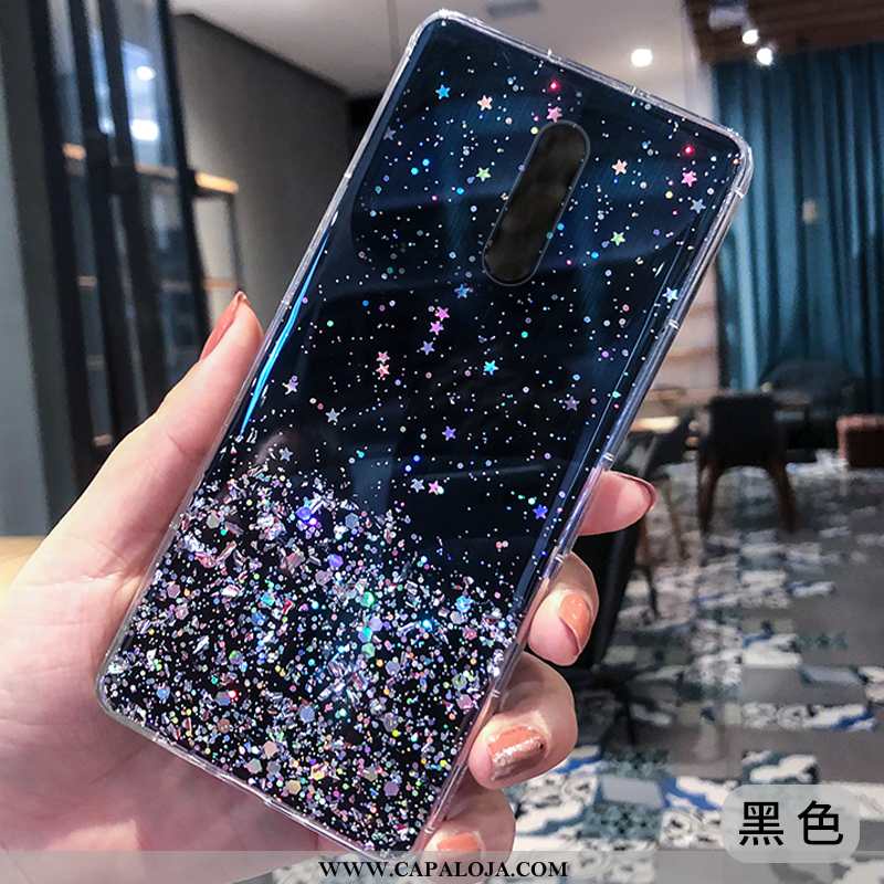 Capa Oppo Reno Z Personalizada Vermelha Transparente Telemóvel Preto, Capas Oppo Reno Z Criativas Pr