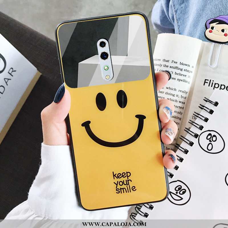 Capa Oppo Reno Z Vidro Casal Telemóvel Masculino Amarelo, Capas Oppo Reno Z Protetoras Baratos