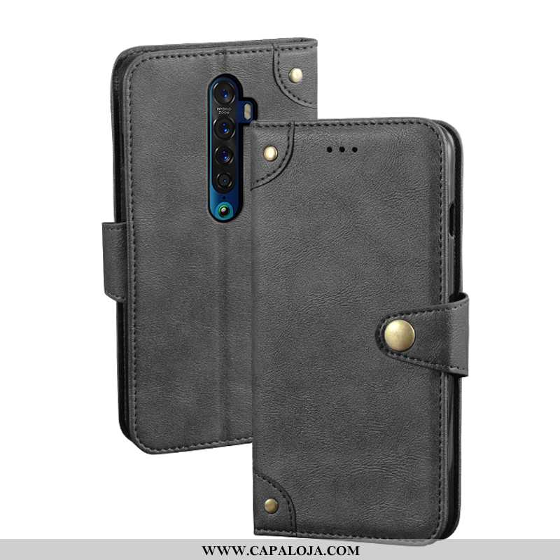 Capa Oppo Reno2 Carteira Capas Telemóvel Antiqueda Caqui, Oppo Reno2 Couro Online