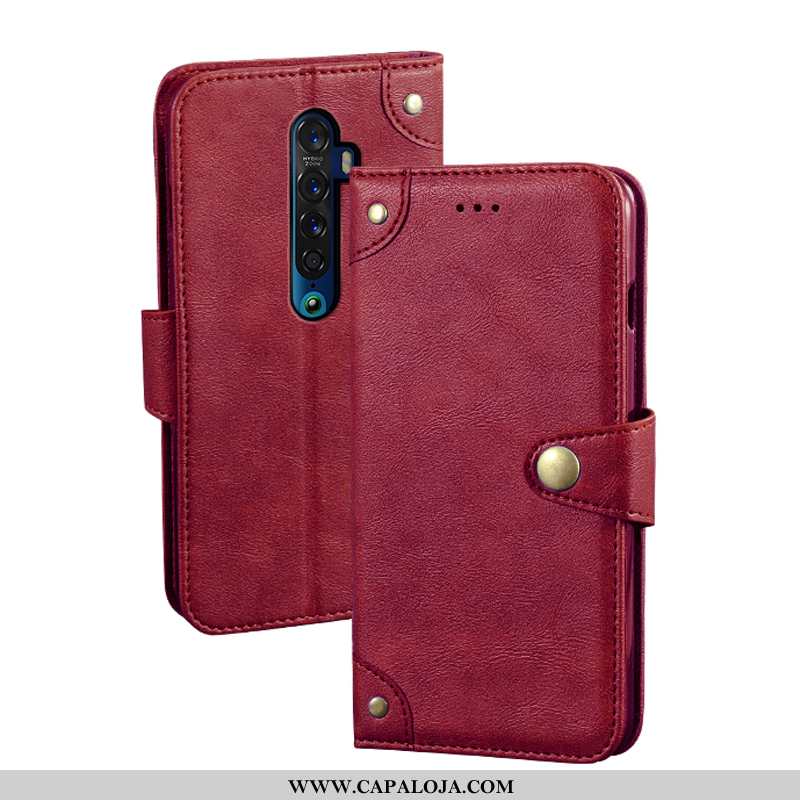 Capa Oppo Reno2 Carteira Capas Telemóvel Antiqueda Caqui, Oppo Reno2 Couro Online