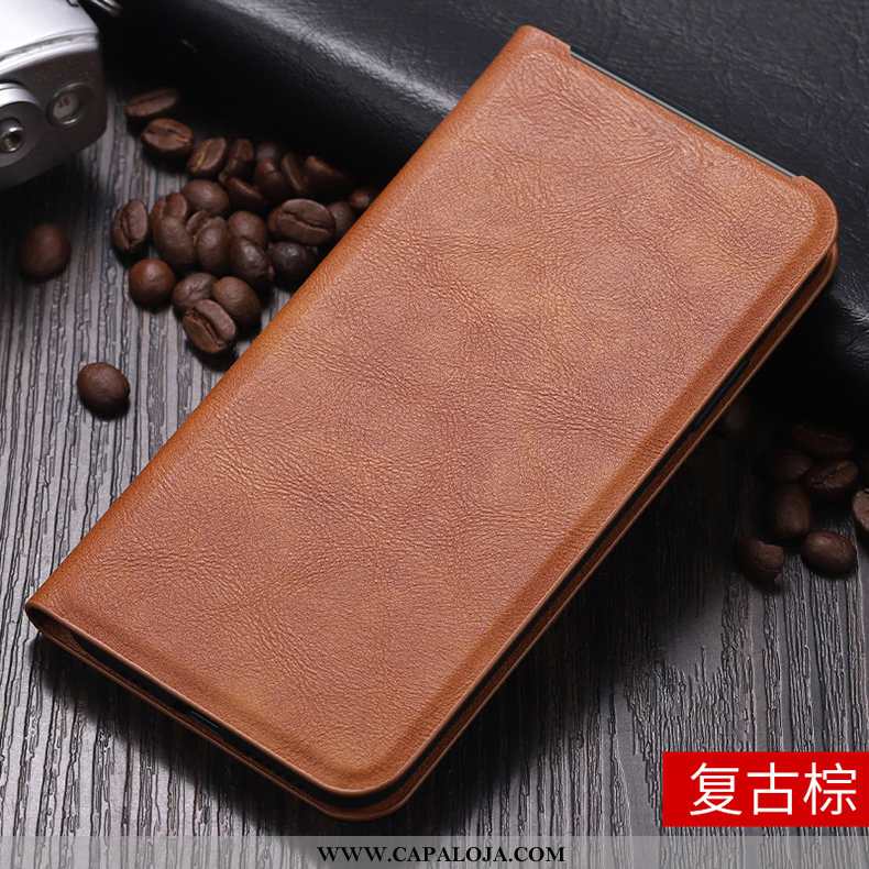 Capa Oppo Reno2 Z Couro Telemóvel Antiqueda Masculino Castanho, Capas Oppo Reno2 Z Protetoras Barata