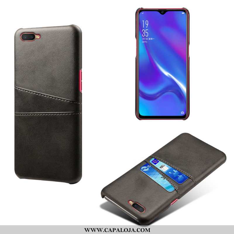 Capa Oppo Rx17 Neo Couro Telemóvel Cinza Capas, Oppo Rx17 Neo Protetoras Online