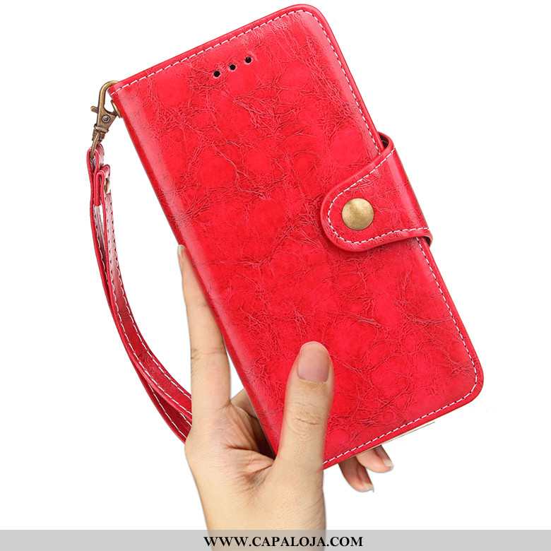 Capa Samsung Galaxy A10 Couro Business Antiqueda Telemóvel Vermelho, Capas Samsung Galaxy A10 Soft C