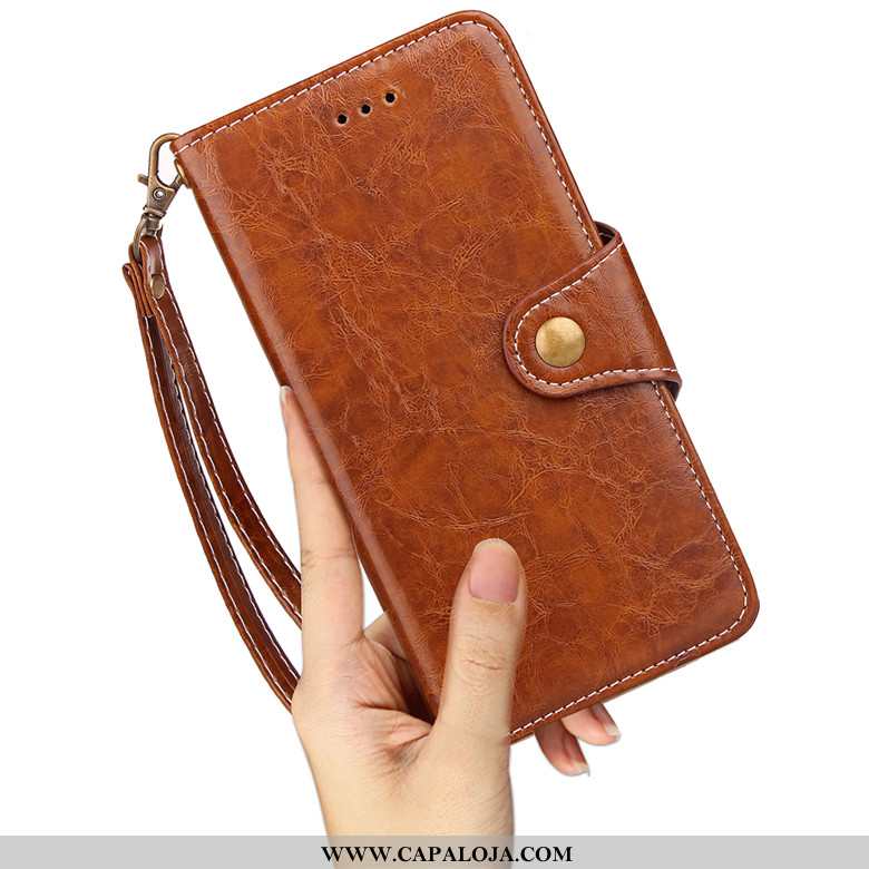 Capa Samsung Galaxy A10 Couro Business Antiqueda Telemóvel Vermelho, Capas Samsung Galaxy A10 Soft C