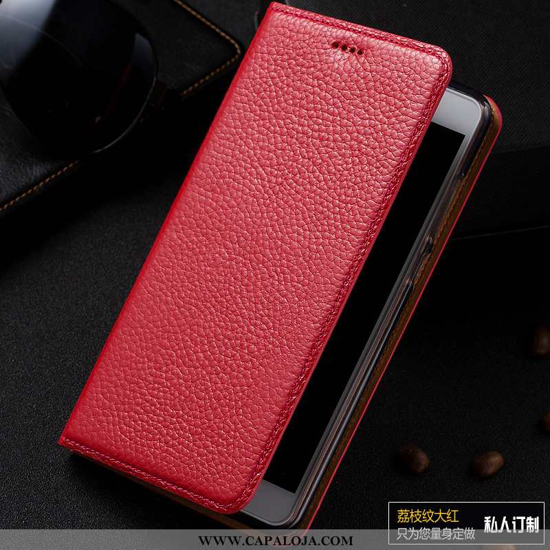 Capa Samsung Galaxy A10 Couro Capas Genuíno Antiqueda Vermelho, Samsung Galaxy A10 Protetoras Venda