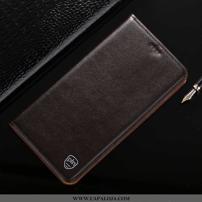 Capa Samsung Galaxy A10 Couro Legitimo Capas Antiqueda Telemóvel Castanho, Samsung Galaxy A10 Protet