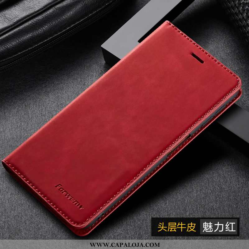 Capa Samsung Galaxy A10 Couro Masculino Tampa Feminino Vermelho, Capas Samsung Galaxy A10 Fold Barat