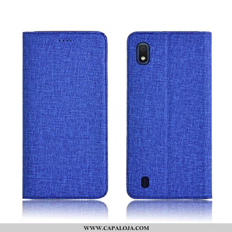 Capa Samsung Galaxy A10 Linho Couro Cover Soft Azul, Capas Samsung Galaxy A10 Fosco Comprar