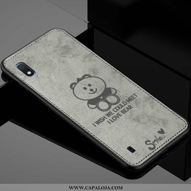 Capa Samsung Galaxy A10 Moda Feminino Casaco Telemóvel Cinza, Capas Samsung Galaxy A10 Personalizado