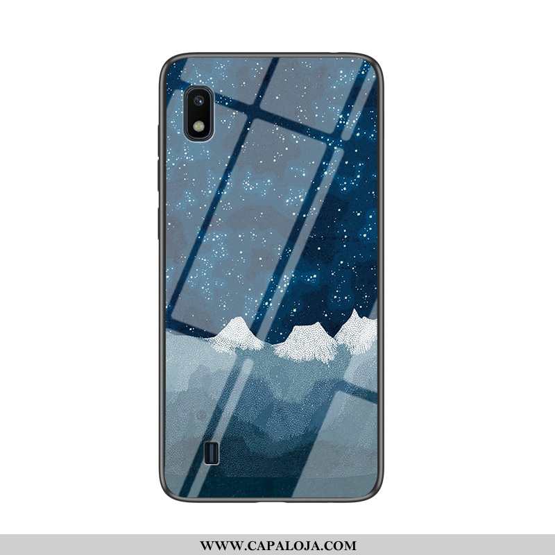 Capa Samsung Galaxy A10 Soft Masculino Malha Vidro Azul Escuro, Capas Samsung Galaxy A10 Protetoras 