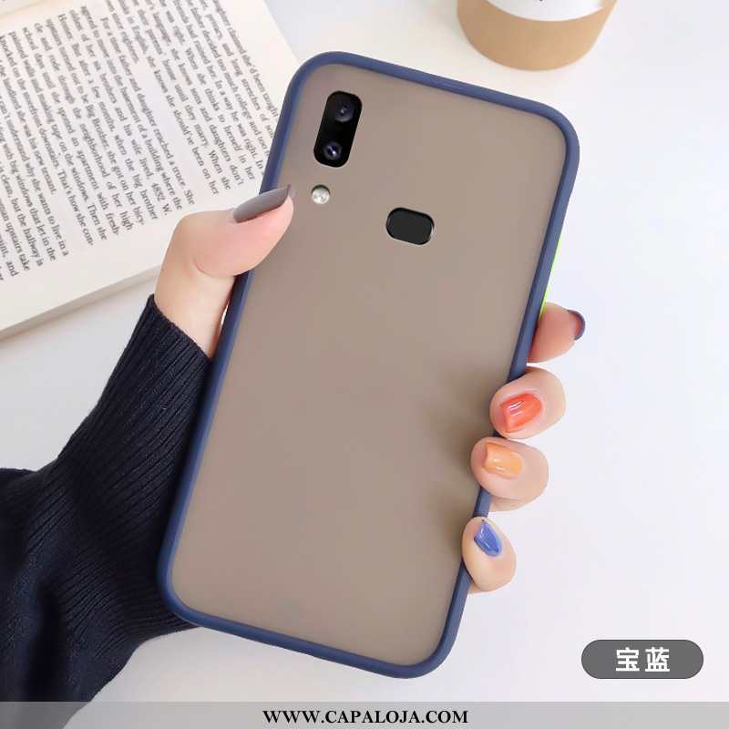 Capa Samsung Galaxy A10s Tendencia Nova Cor De Contraste Fosco Preto, Capas Samsung Galaxy A10s Soft