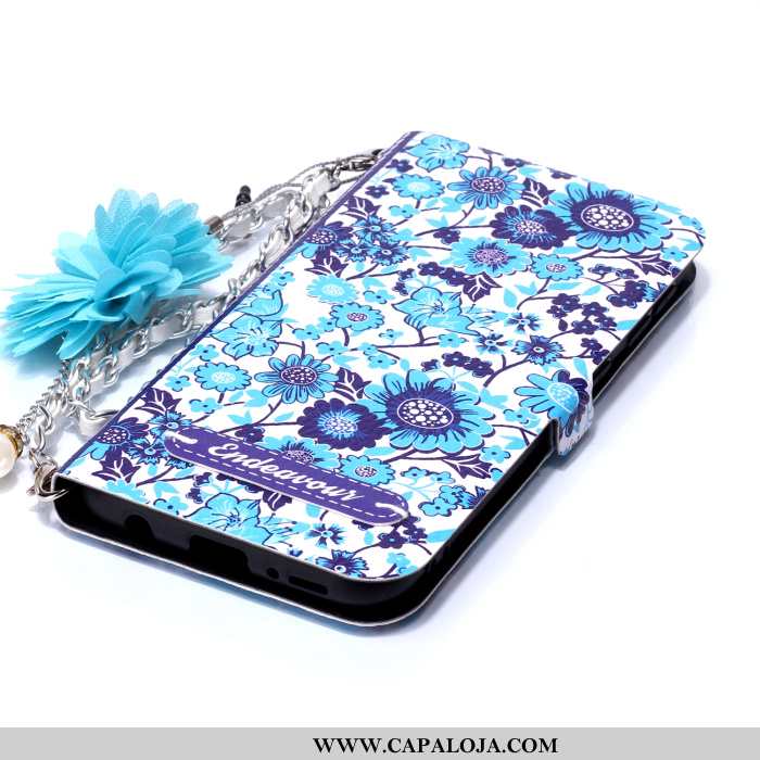 Capa Samsung Galaxy A20e Couro Completa Telemóvel Feminino Azul, Capas Samsung Galaxy A20e Protetora