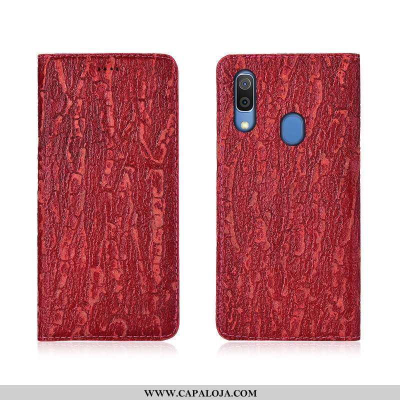 Capa Samsung Galaxy A20e Couro Genuíno Vermelha Silicone Telemóvel Vermelho, Capas Samsung Galaxy A2