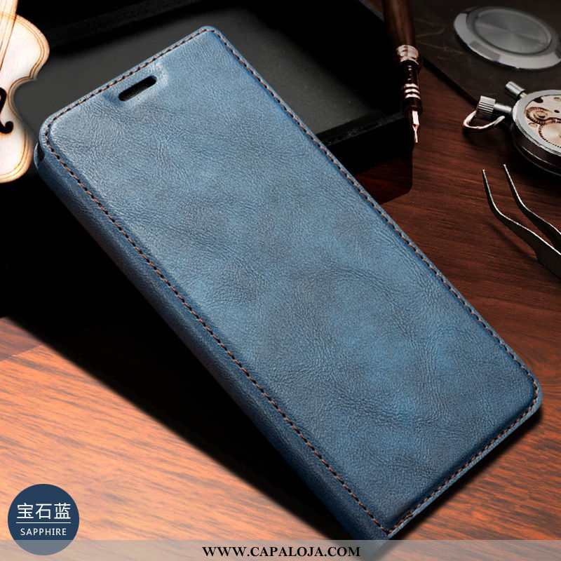 Capa Samsung Galaxy A20e Couro Legitimo Masculino Cover Capas, Samsung Galaxy A20e Azul Escuro Barat