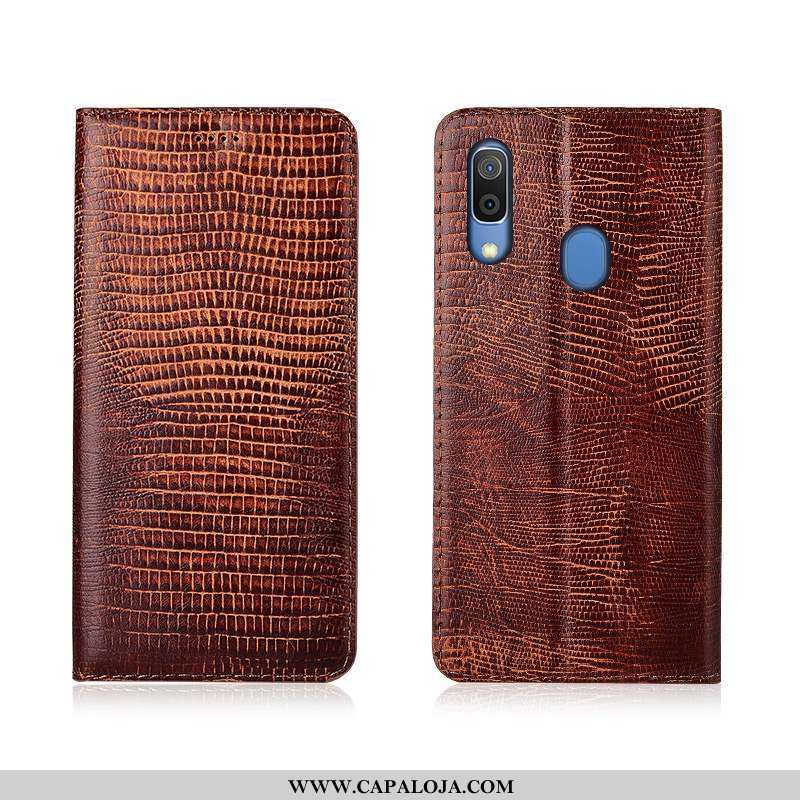 Capa Samsung Galaxy A20e Couro Legitimo Telemóvel Cases Silicone Castanho, Capas Samsung Galaxy A20e