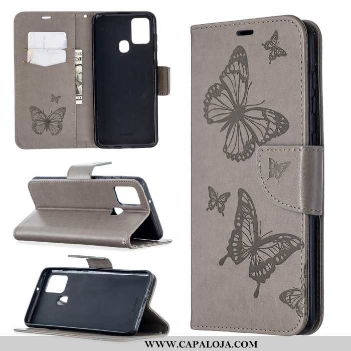 Capa Samsung Galaxy A21s Couro Florido Gravata Cases Roxo, Capas Samsung Galaxy A21s Telemóvel Onlin