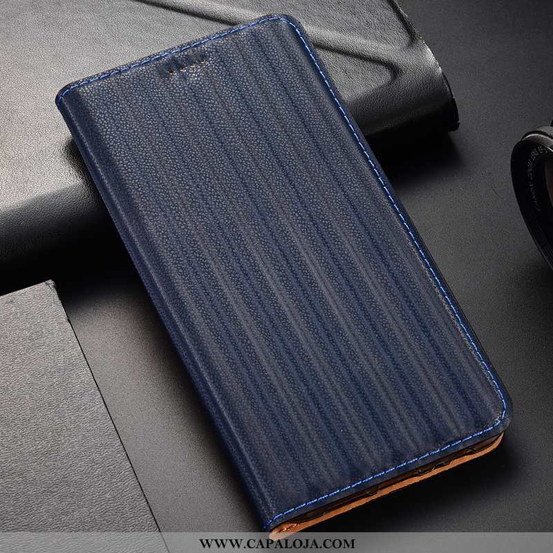 Capa Samsung Galaxy A21s Couro Genuíno Cover Telemóvel Gradiente Azul Escuro, Capas Samsung Galaxy A