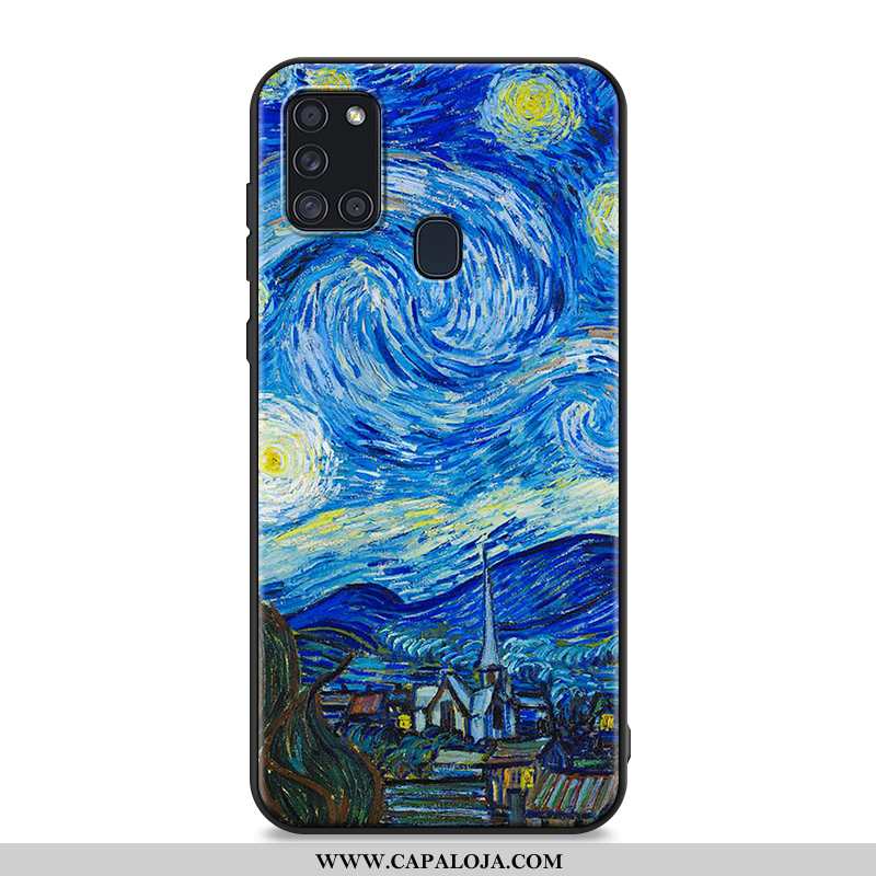 Capa Samsung Galaxy A21s Fofas Fosco Masculino Silicone Azul, Capas Samsung Galaxy A21s Soft Venda