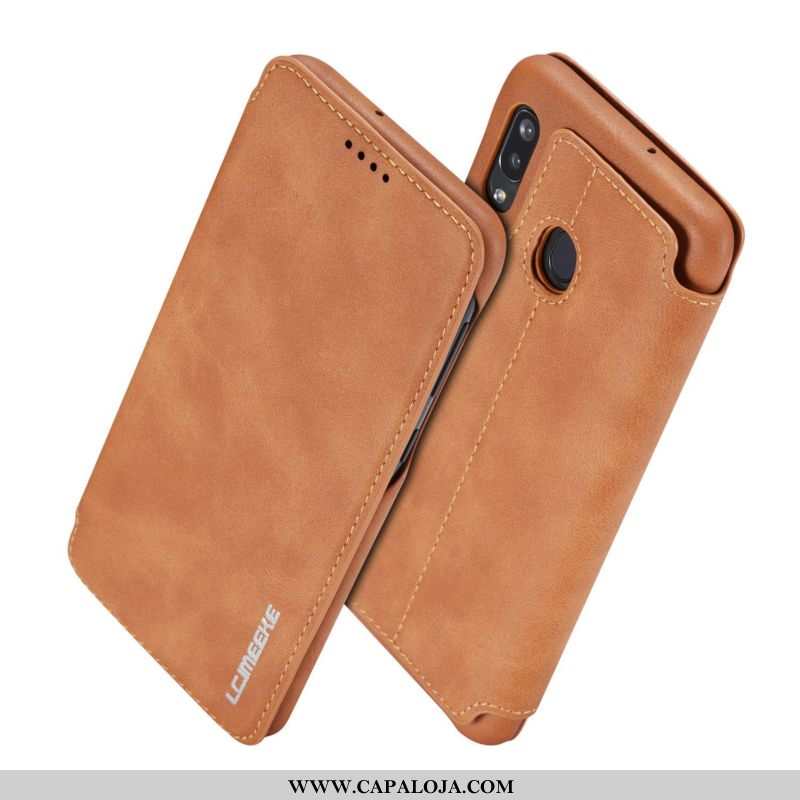 Capa Samsung Galaxy A40 Couro Cases Masculino Telemóvel Vermelho, Capas Samsung Galaxy A40 Tendencia