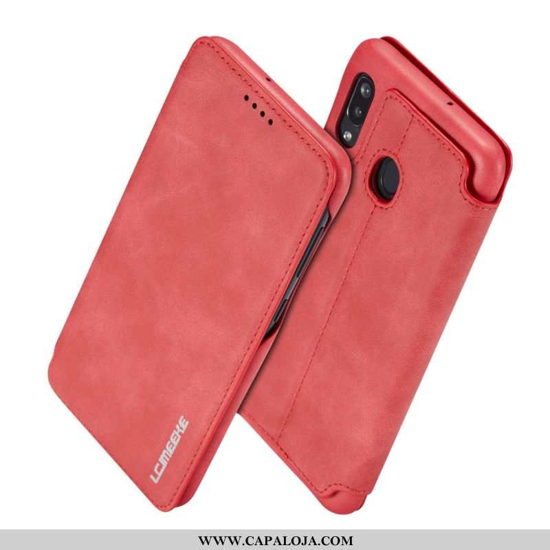 Capa Samsung Galaxy A40 Couro Cases Masculino Telemóvel Vermelho, Capas Samsung Galaxy A40 Tendencia