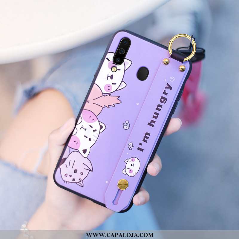 Capa Samsung Galaxy A40s Silicone Antiqueda Preto Wrisband, Capas Samsung Galaxy A40s Desenho Animad