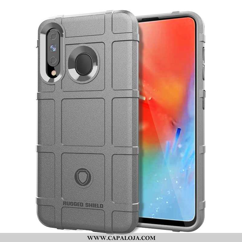 Capa Samsung Galaxy A40s Silicone Protetoras Completa Telemóvel Cinza, Capas Samsung Galaxy A40s Fos