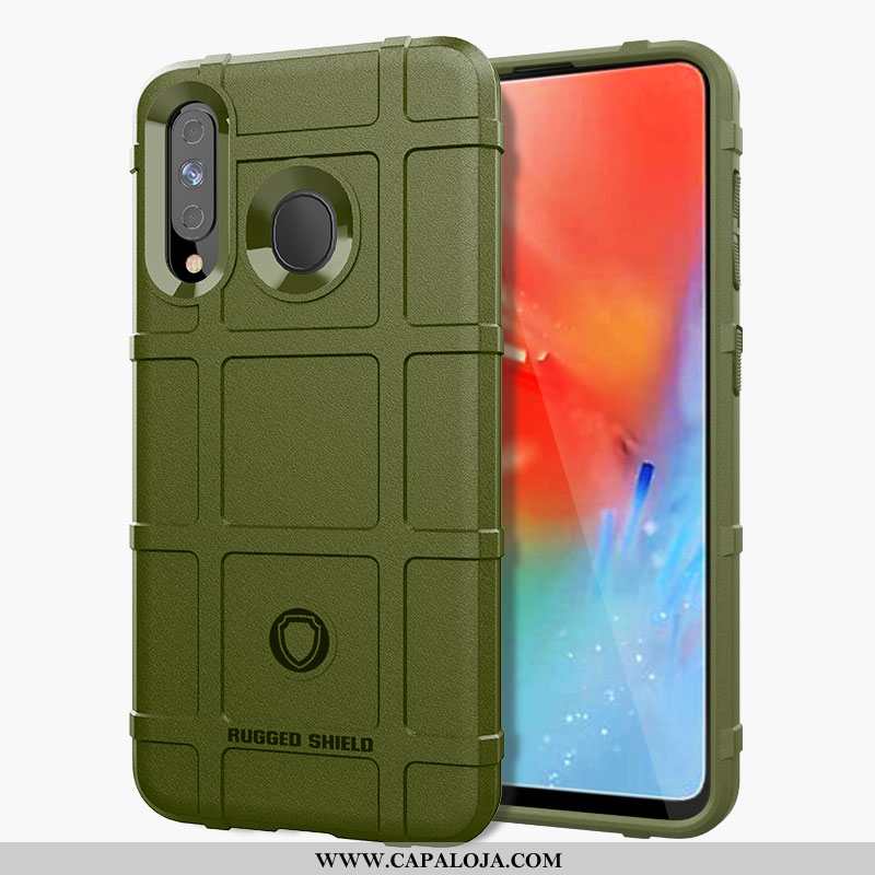 Capa Samsung Galaxy A40s Silicone Protetoras Completa Telemóvel Cinza, Capas Samsung Galaxy A40s Fos