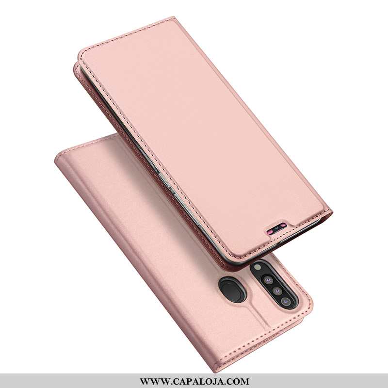 Capa Samsung Galaxy A40s Super Cases Telemóvel Couro Dourado, Capas Samsung Galaxy A40s Protetoras B