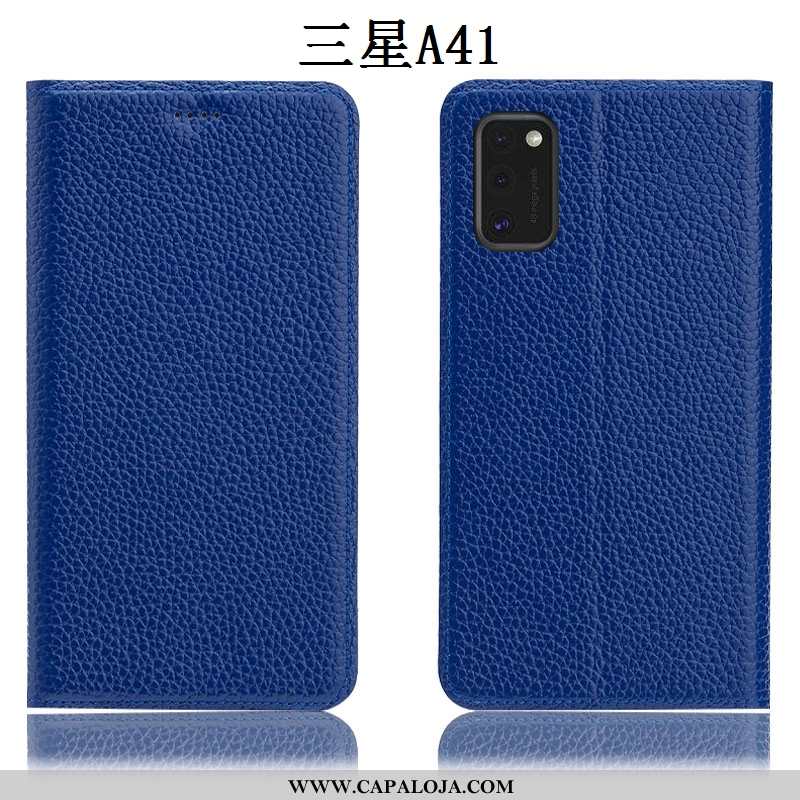 Capa Samsung Galaxy A41 Couro Genuíno Cover Antiqueda Marrom Castanho, Capas Samsung Galaxy A41 Prot