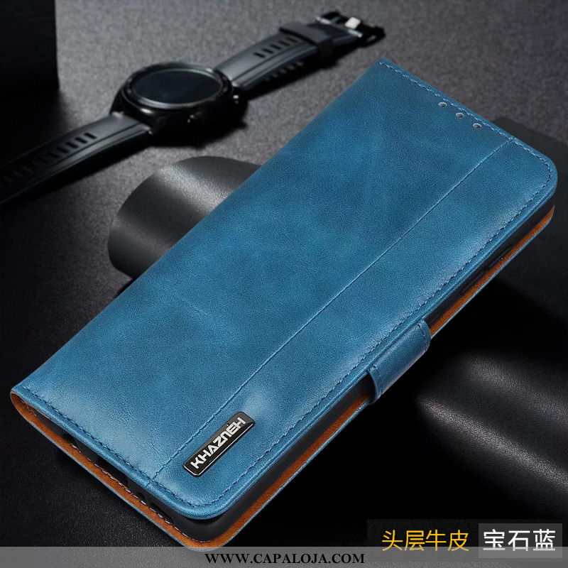 Capa Samsung Galaxy A41 Couro Legitimo Completa Telemóvel Fold, Capas Samsung Galaxy A41 Azul Venda