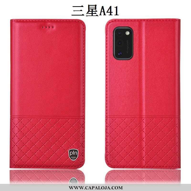 Capa Samsung Galaxy A41 Protetoras Capas Antiqueda Cases Vermelho, Samsung Galaxy A41 Couro Legitimo