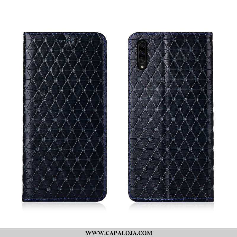 Capa Samsung Galaxy A50s Couro Genuíno Feminino Xadrez Nova Castanho, Capas Samsung Galaxy A50s Cour