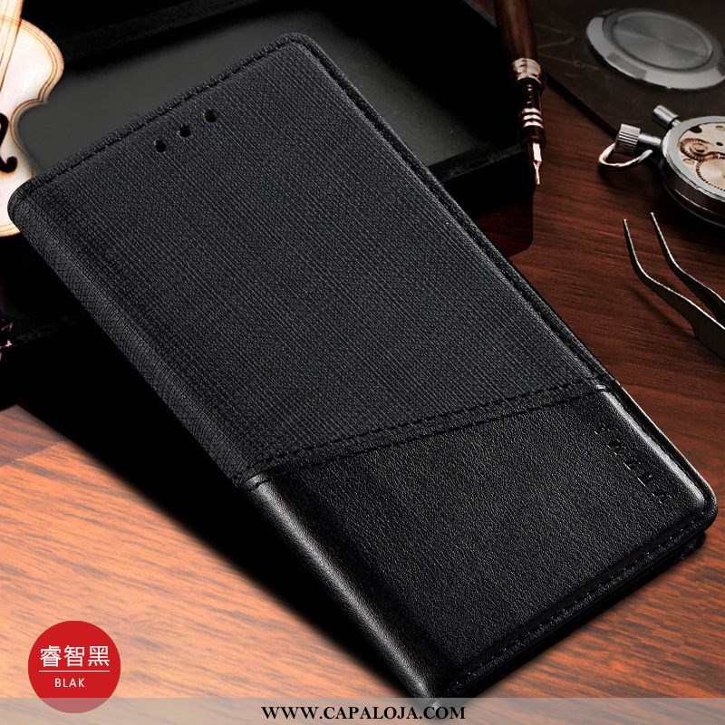 Capa Samsung Galaxy A50s Couro Preto Cover Cases, Capas Samsung Galaxy A50s Negócio Barato