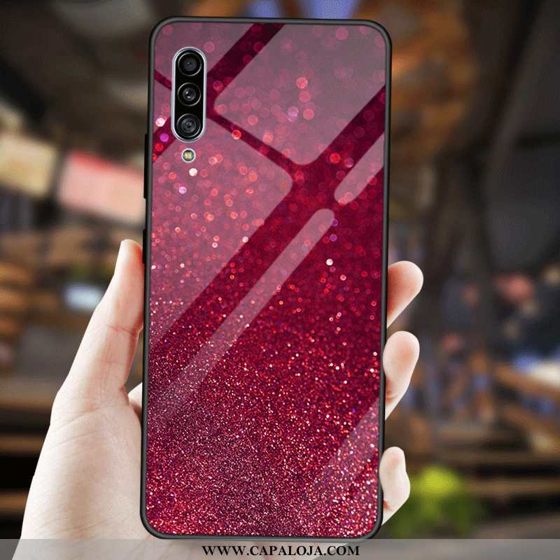 Capa Samsung Galaxy A50s Vidro Minimalista Protetoras Lisas Vermelho, Capas Samsung Galaxy A50s Moda