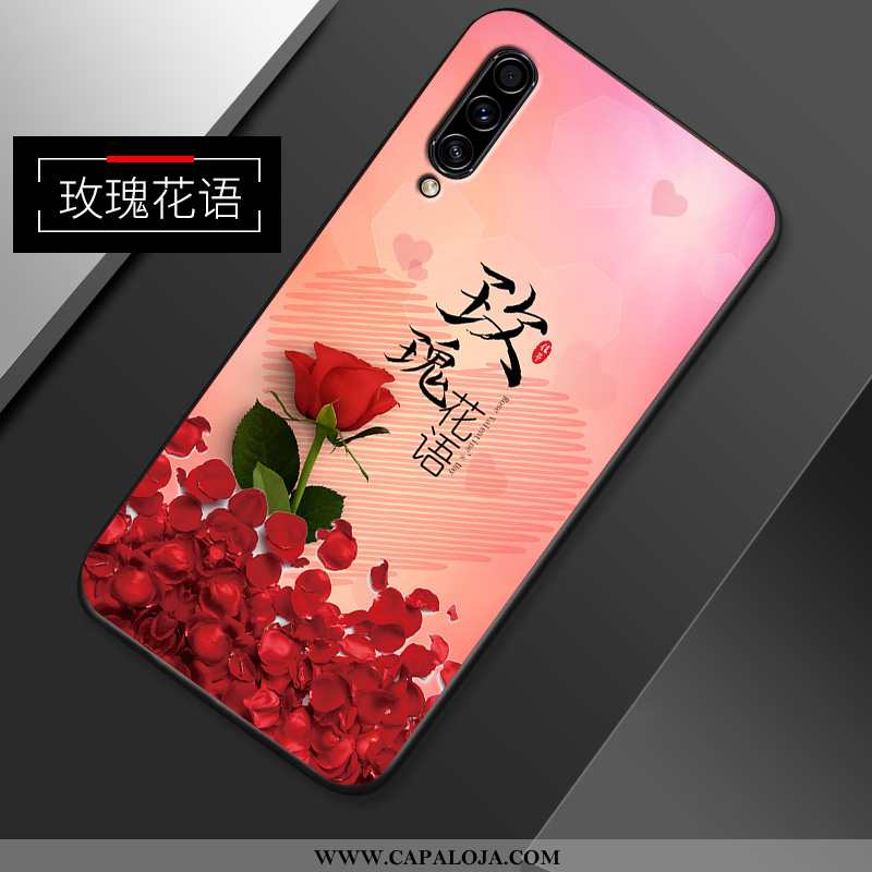 Capa Samsung Galaxy A50s Vintage Super Protetoras Silicone Rosa, Capas Samsung Galaxy A50s Slim Onli