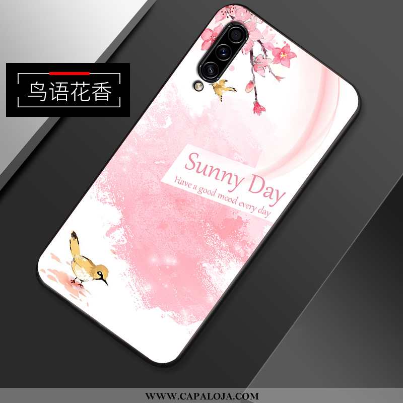 Capa Samsung Galaxy A50s Vintage Super Protetoras Silicone Rosa, Capas Samsung Galaxy A50s Slim Onli