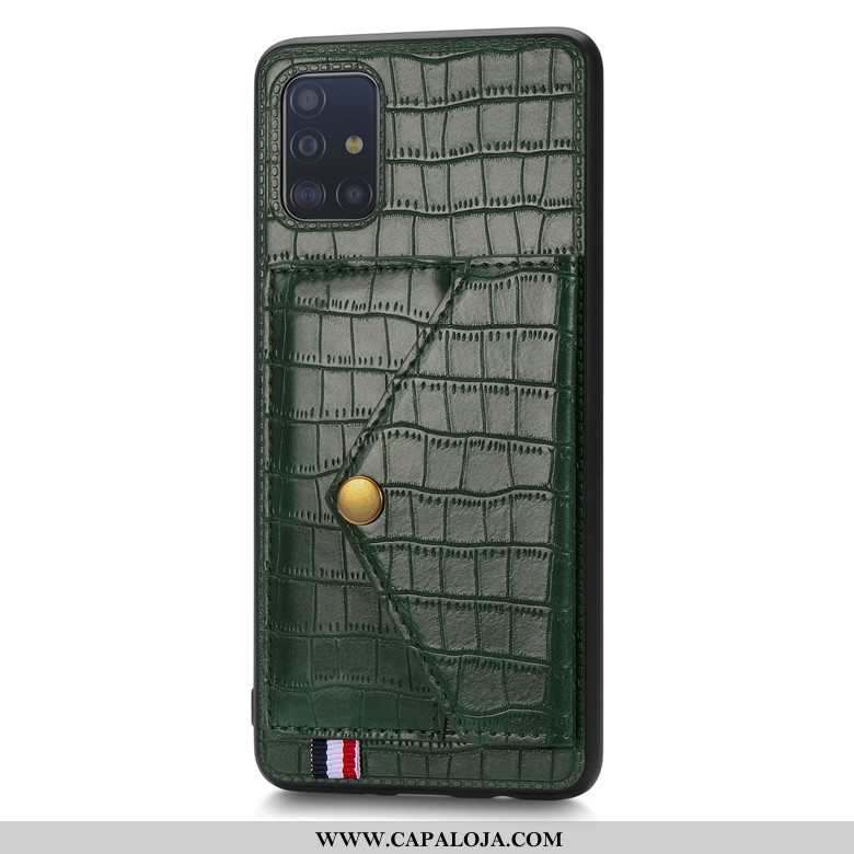 Capa Samsung Galaxy A51 Carteira Antiqueda Telemóvel Capas Verde, Samsung Galaxy A51 Protetoras Bara