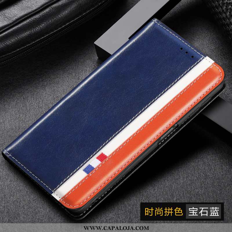 Capa Samsung Galaxy A51 Couro Legitimo Cases Negócio Cover Azul Escuro, Capas Samsung Galaxy A51 Cou