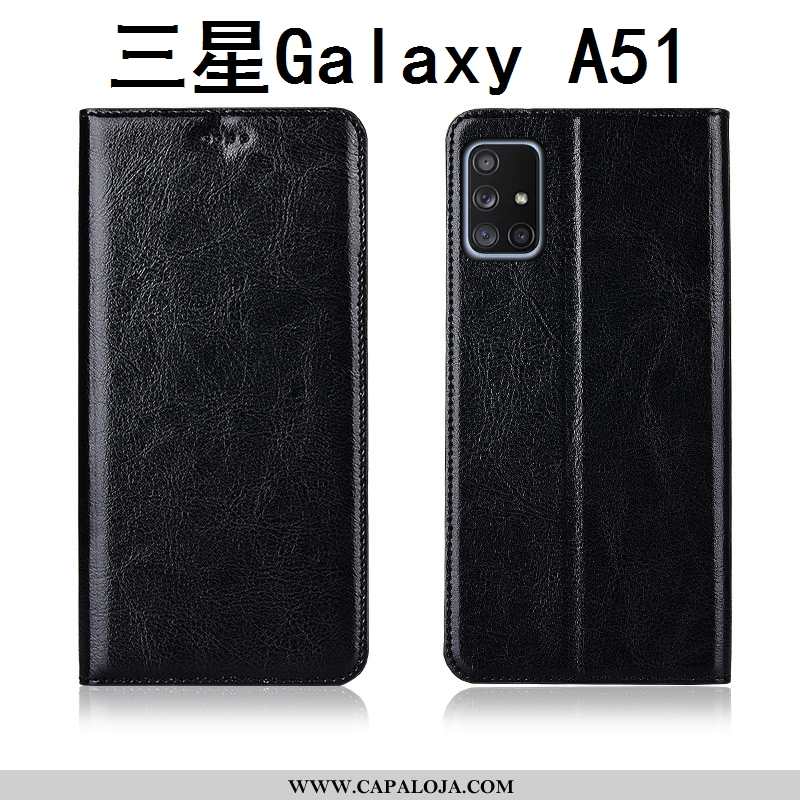 Capa Samsung Galaxy A51 Couro Tigrada Antiqueda Novas Castanho, Capas Samsung Galaxy A51 Protetoras 