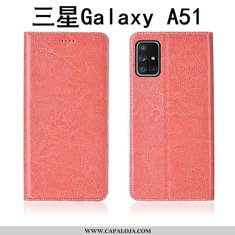 Capa Samsung Galaxy A51 Couro Tigrada Antiqueda Novas Castanho, Capas Samsung Galaxy A51 Protetoras 