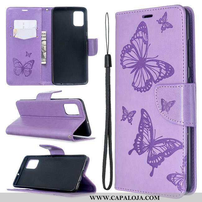 Capa Samsung Galaxy A51 Protetoras Telemóvel Couro Antiqueda Roxo, Capas Samsung Galaxy A51 Silicone