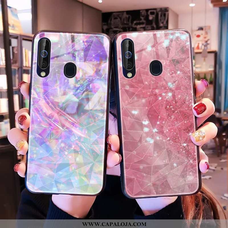 Capa Samsung Galaxy A60 Capas Rosa Vermelha Quadriculada, Samsung Galaxy A60 Colorida Barato