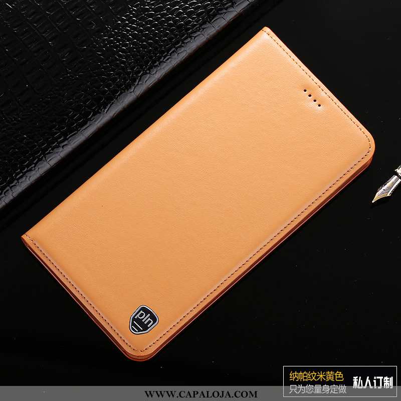 Capa Samsung Galaxy A60 Couro Amarela Cases Genuíno Amarelo, Capas Samsung Galaxy A60 Couro Genuíno 