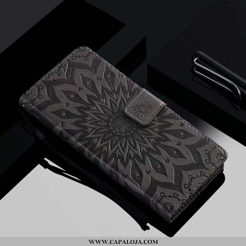 Capa Samsung Galaxy A60 Couro Capas Cases Telemóvel Cinza, Samsung Galaxy A60 Protetoras Venda