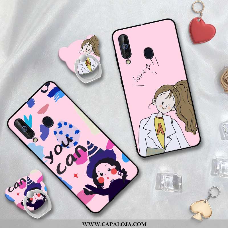 Capa Samsung Galaxy A60 Personalizado Masculino Casal Silicone Rosa, Capas Samsung Galaxy A60 Protet